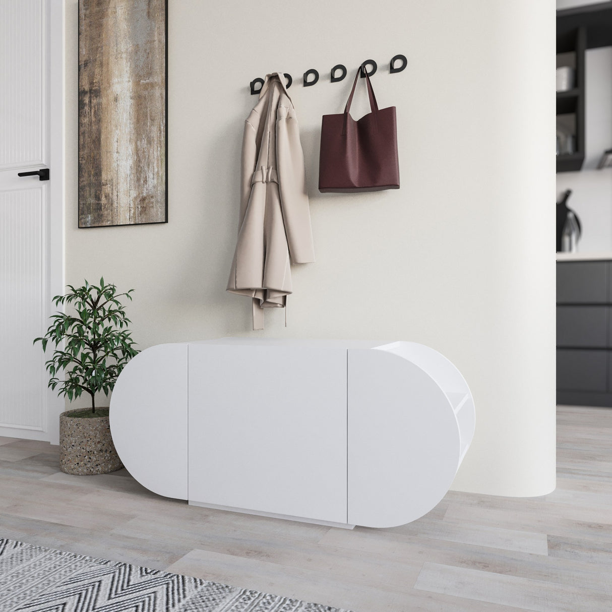 Scarpiera Pozy Shoe Bench Bianco Melaminico 110x50x40,4 cm