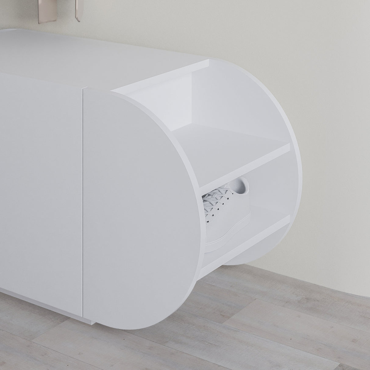 Scarpiera Pozy Shoe Bench Bianco Melaminico 110x50x40,4 cm