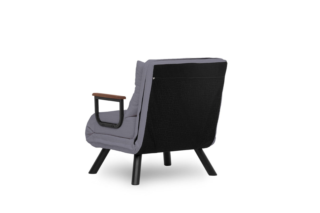 Fauteuils - Scandinavische slaapfauteuil Licht Grijs gemêleerde stof Sando - Dimehouse