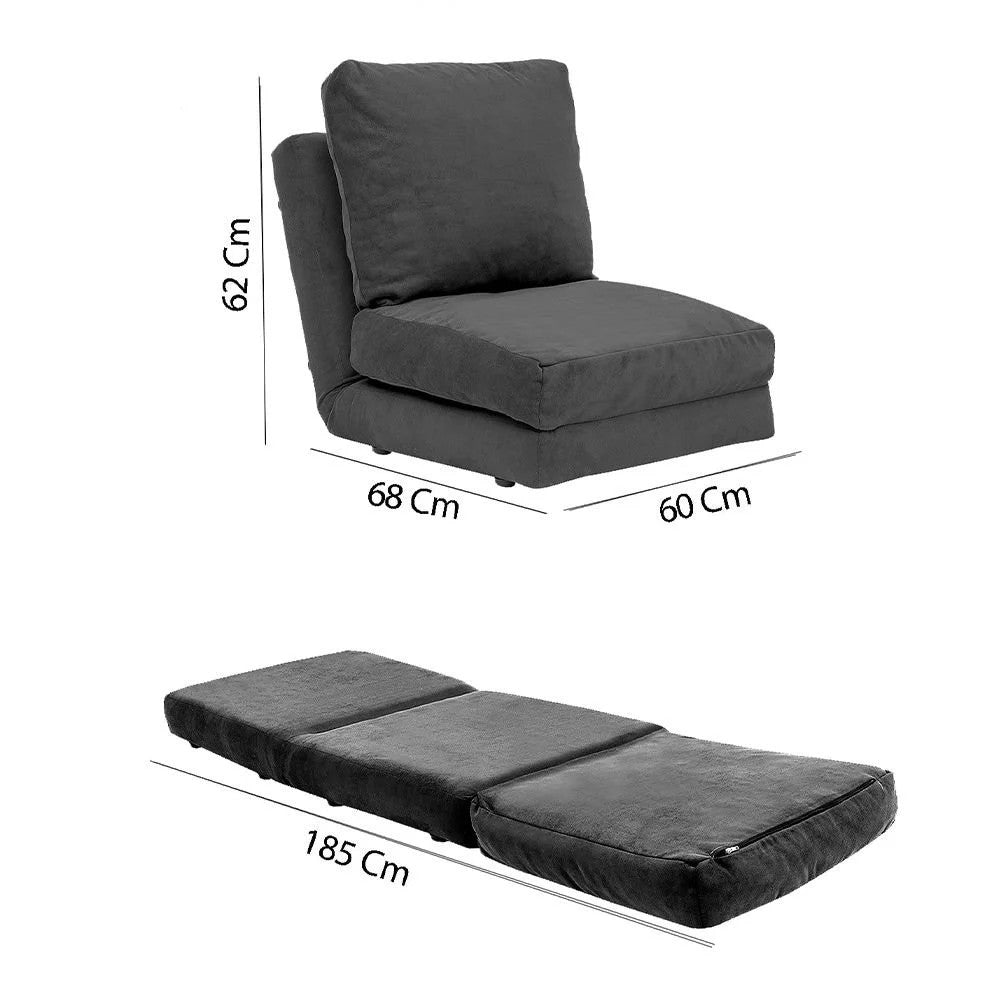 Poltrona letto Tessuto in velluto grigio Taida