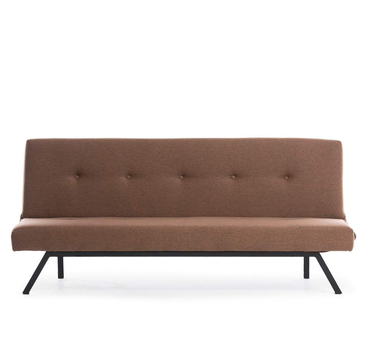 Divano letto Zoly in tessuto marrone a 3 posti - 180 cm - Senza braccioli - Zoly