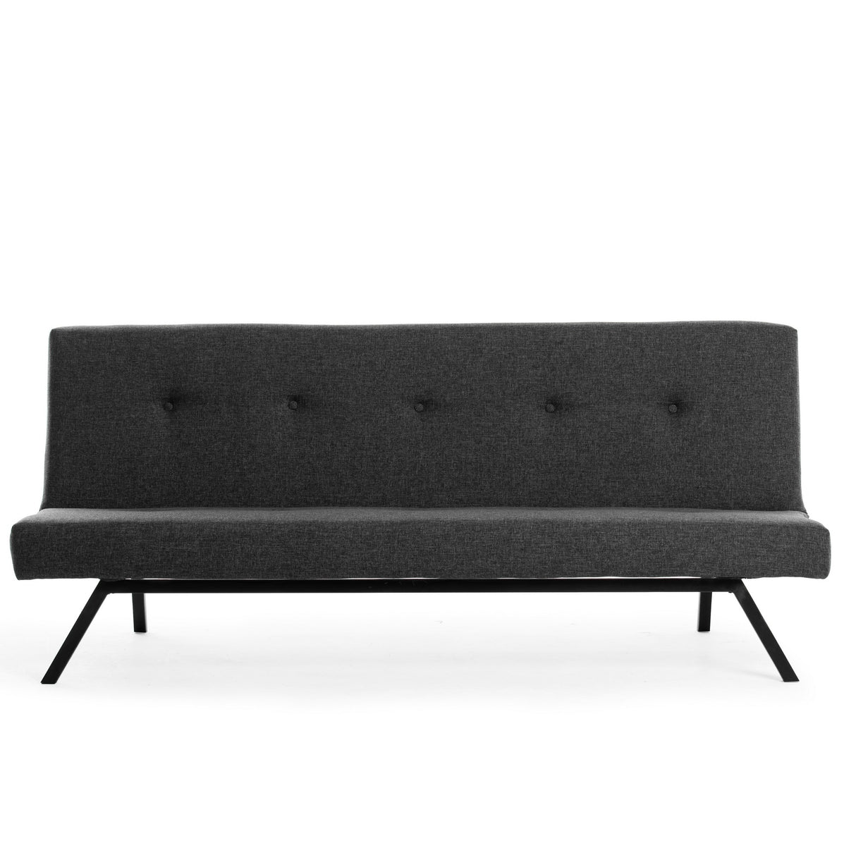 Divano letto in tessuto antracite a 3 posti - 180 cm - Senza braccioli - Zoly