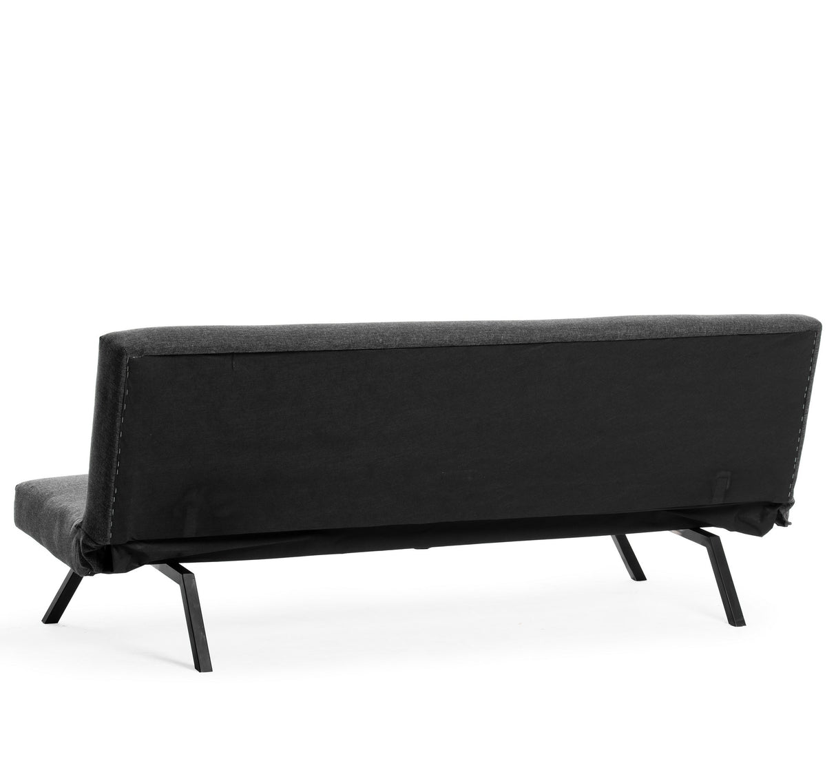 Divano letto in tessuto antracite a 3 posti - 180 cm - Senza braccioli - Zoly