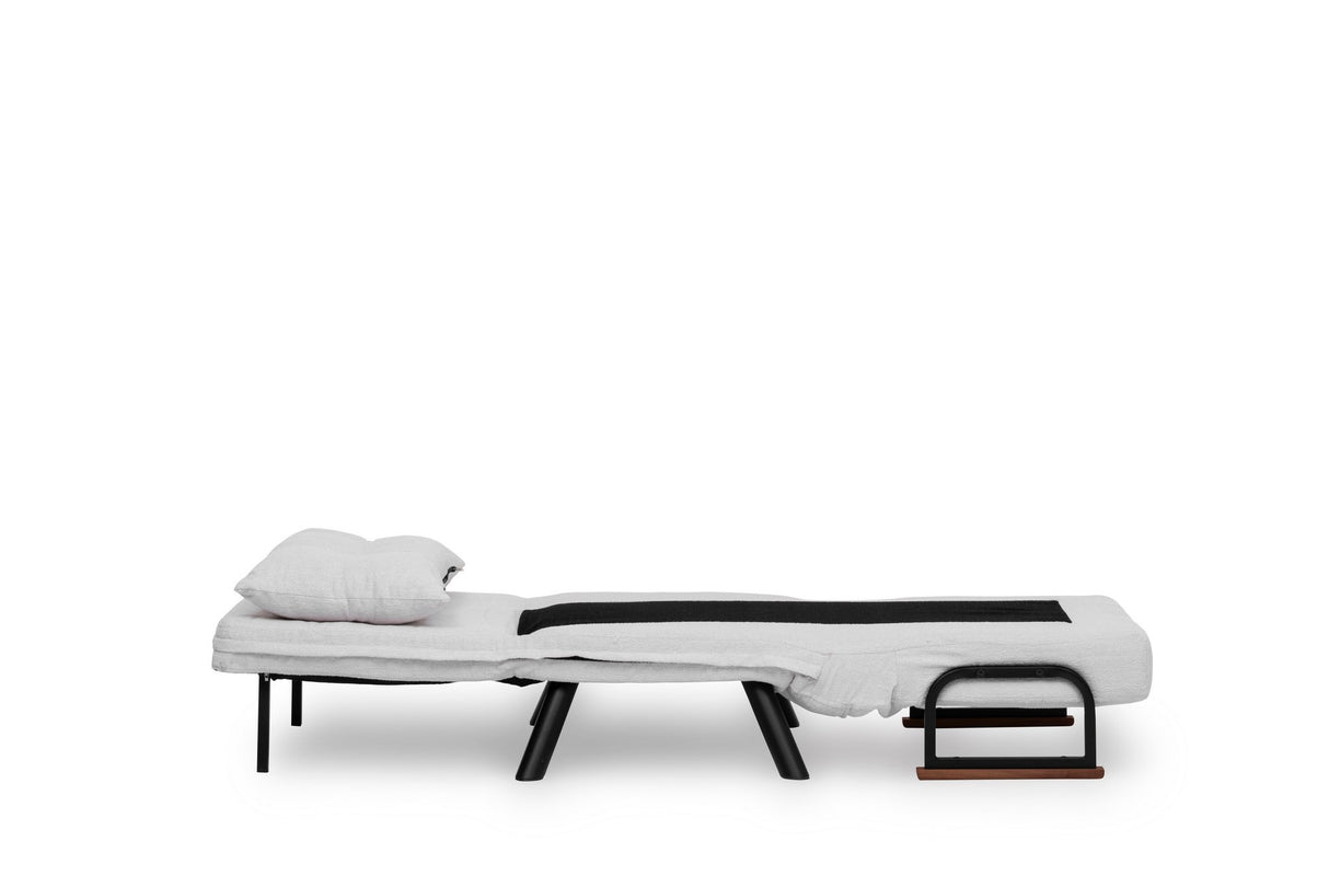Fauteuils - Scandinavische slaapfauteuil Crème teddystof Sando - Dimehouse