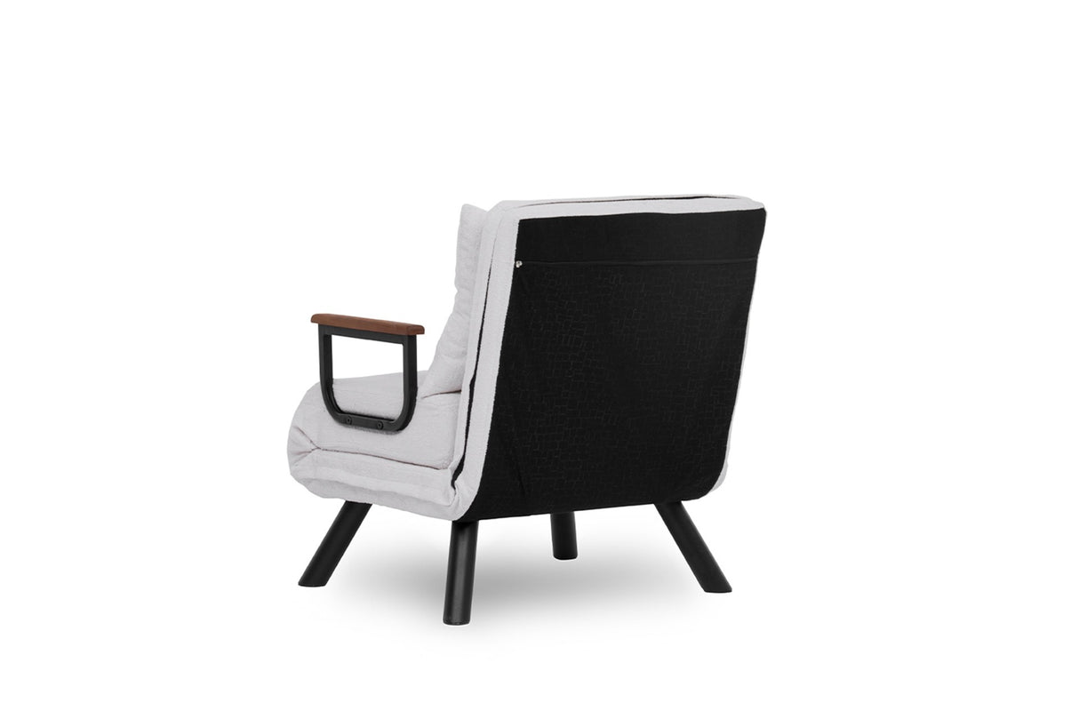 Fauteuils - Scandinavische slaapfauteuil Crème teddystof Sando - Dimehouse
