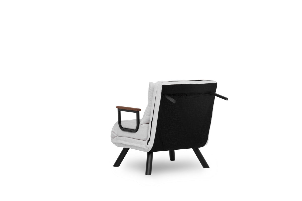 Fauteuils - Scandinavische slaapfauteuil Crème teddystof Sando - Dimehouse