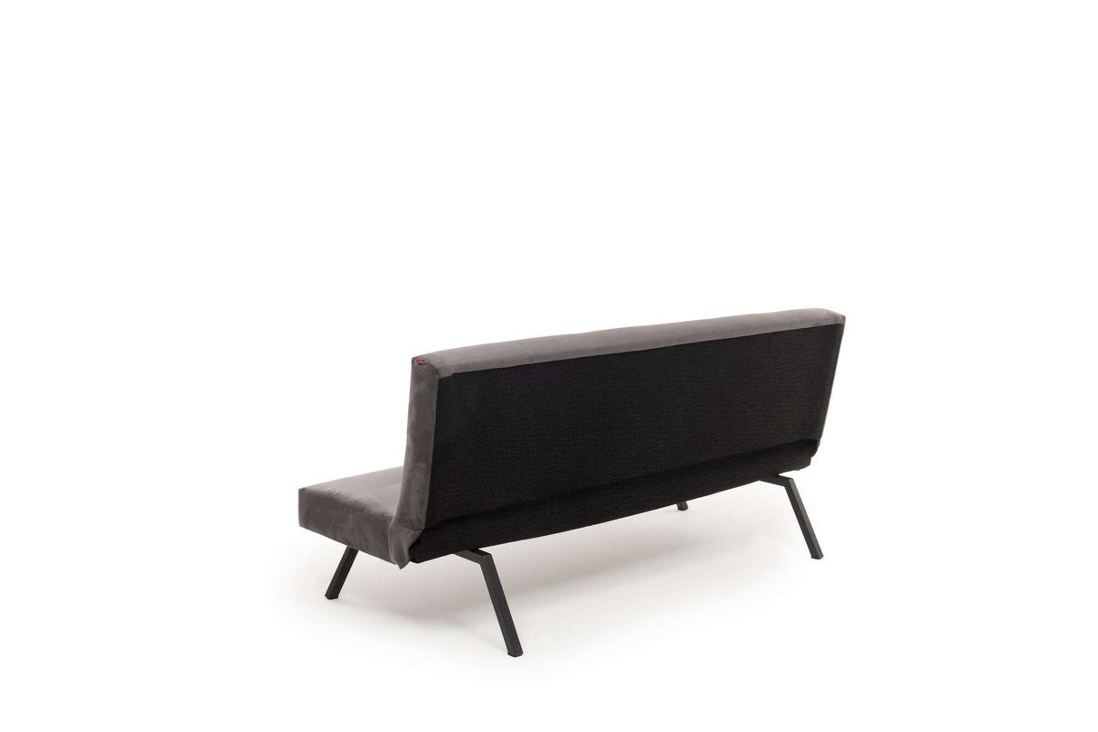 Divano letto in tessuto grigio a 3 posti - 180 cm - Senza braccioli - Zoly