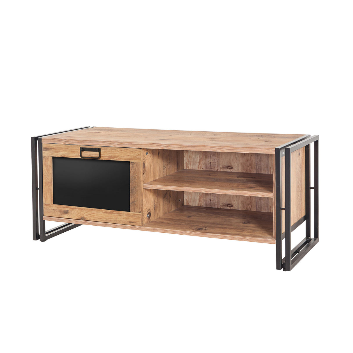 TV Meubels - TV Meubel Arcas Atlantisch Dennenhout Zwart Melamine 130x50x45 cm - Dimehouse