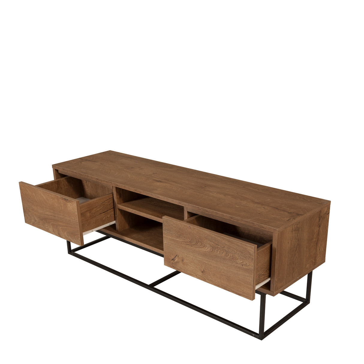 TV Meubels - TV Meubel Rodez Walnoot Zwart Melamine 140x50x40 cm - Dimehouse