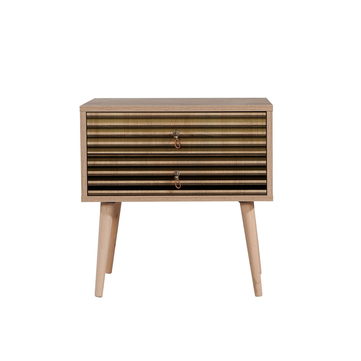 Nachtkastjes - Nachtkastje Catalina Sonoma Eik Melamine 60x61x40 cm - Dimehouse