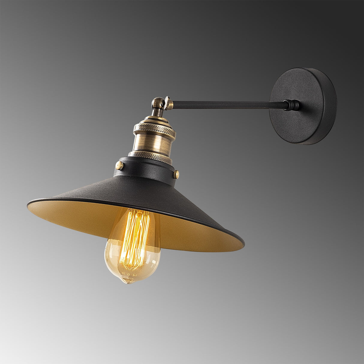 Wandlampen - Wandlamp Zwart Goud Metaal Forge - Dimehouse