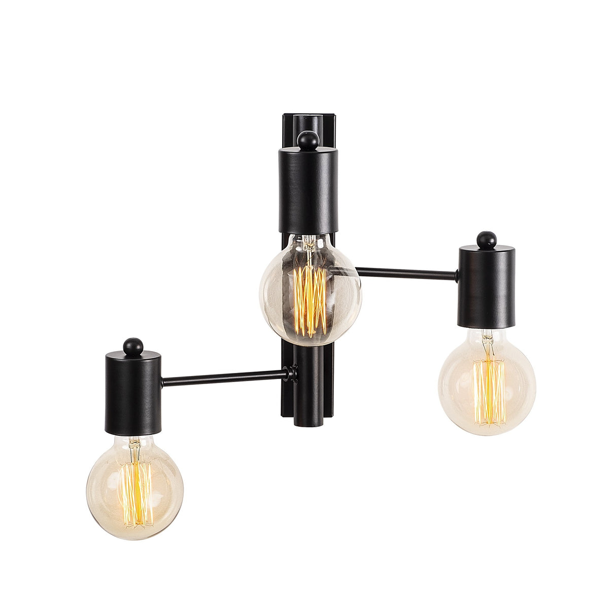 Wandlampen - Wandlamp 3 - lichts Zwart Metaal Brisa - Dimehouse