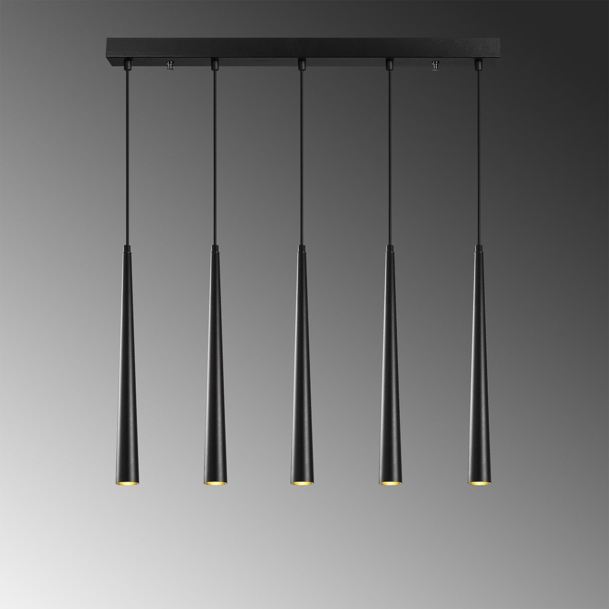 Hanglampen - Hanglamp 5 - lichts Zwart Metaal Vox - Dimehouse