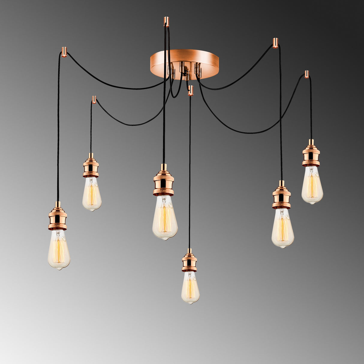 Hanglampen - Hanglamp 6 - lichts Koperkleurig Metaal Maris - Dimehouse