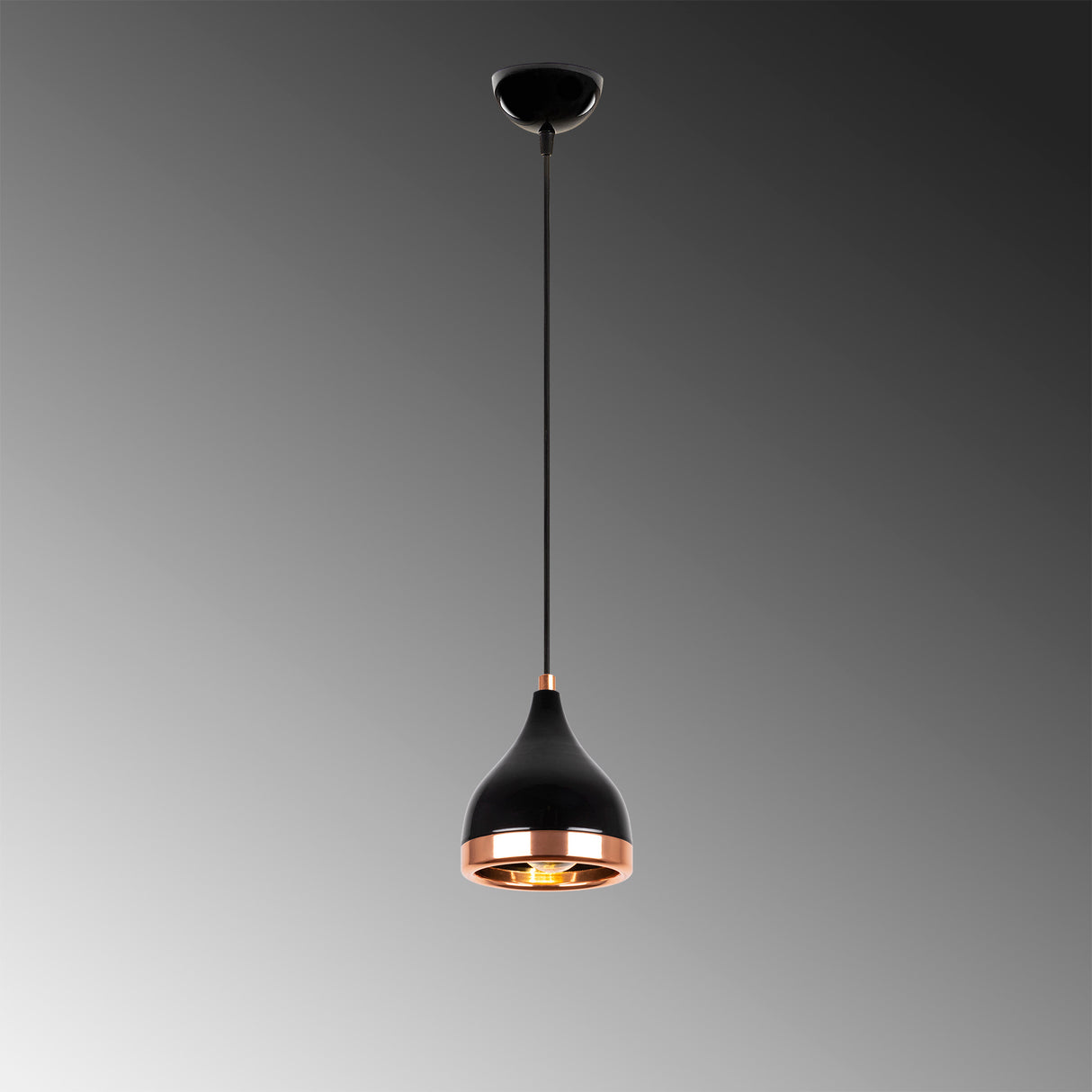 Hanglampen - Hanglamp 1 - lichts Zwart Koper Rond Metaal Grip - Dimehouse