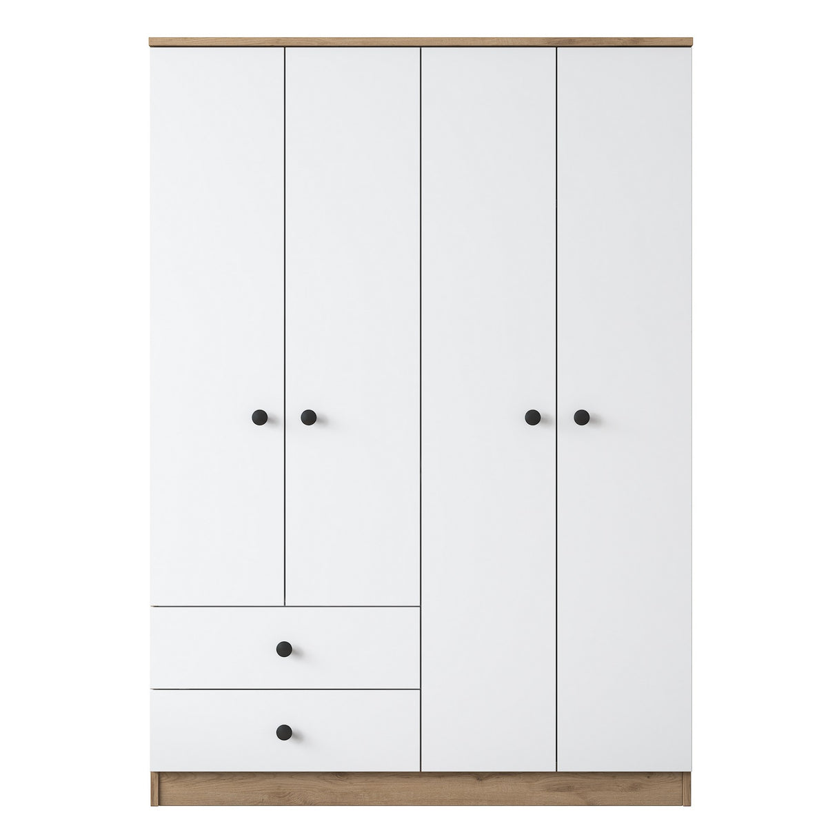 Armadio Noce Bianco Melaminico - Appendi e appoggia - 120x170x42,5 cm - Aspen