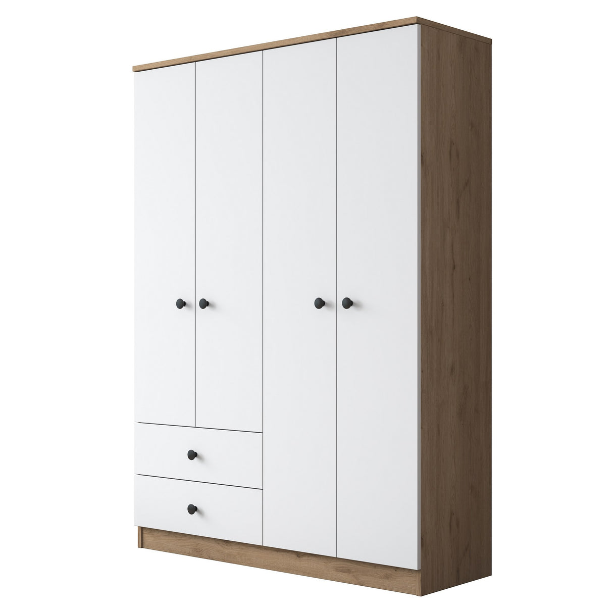 Armadio Noce Bianco Melaminico - Appendi e appoggia - 120x170x42,5 cm - Aspen