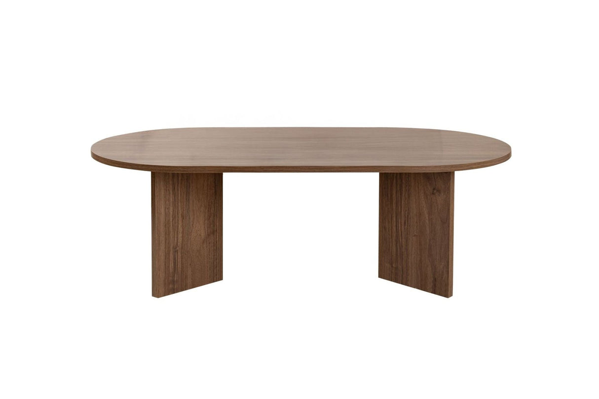 Tavolino ovale melaminico noce - Japandi - 119x60 cm - Sota