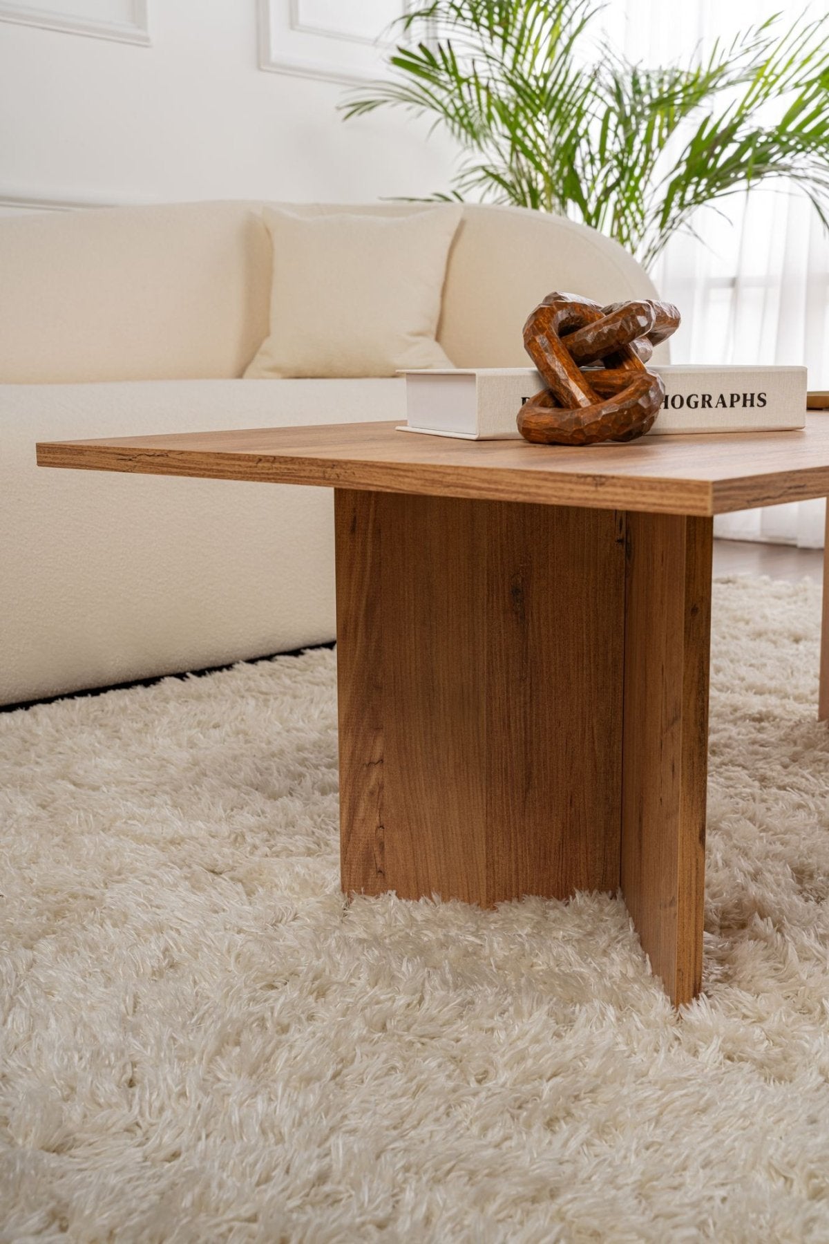 Salontafels - Rechthoekige Salontafel Siban Atlantisch Dennenhout look - 119x60 cm - Dimehouse
