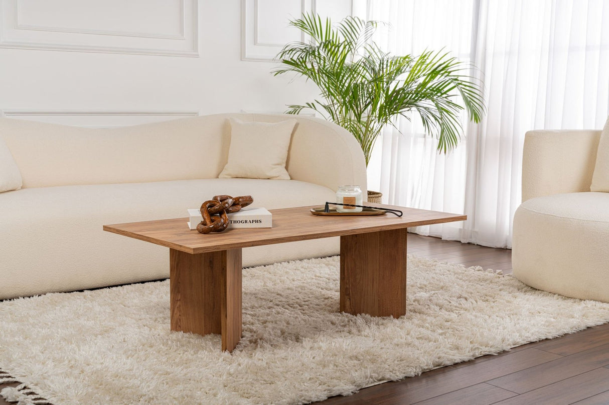 Salontafels - Rechthoekige Salontafel Siban Atlantisch Dennenhout look - 119x60 cm - Dimehouse