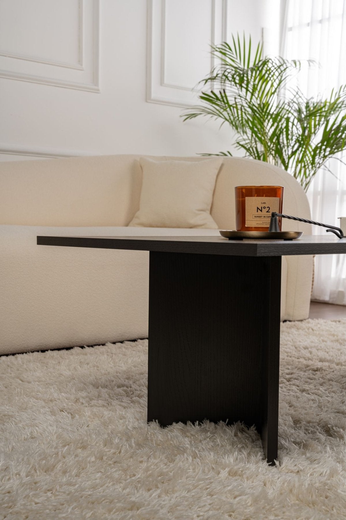 Salontafels - Rechthoekige Salontafel Siban Zwart houtlook - 119x60 cm - Dimehouse