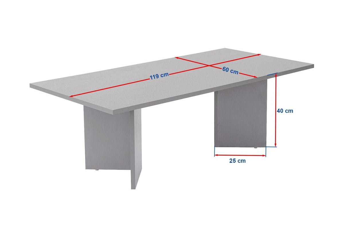 Salontafels - Rechthoekige Salontafel Siban Zwart houtlook - 119x60 cm - Dimehouse
