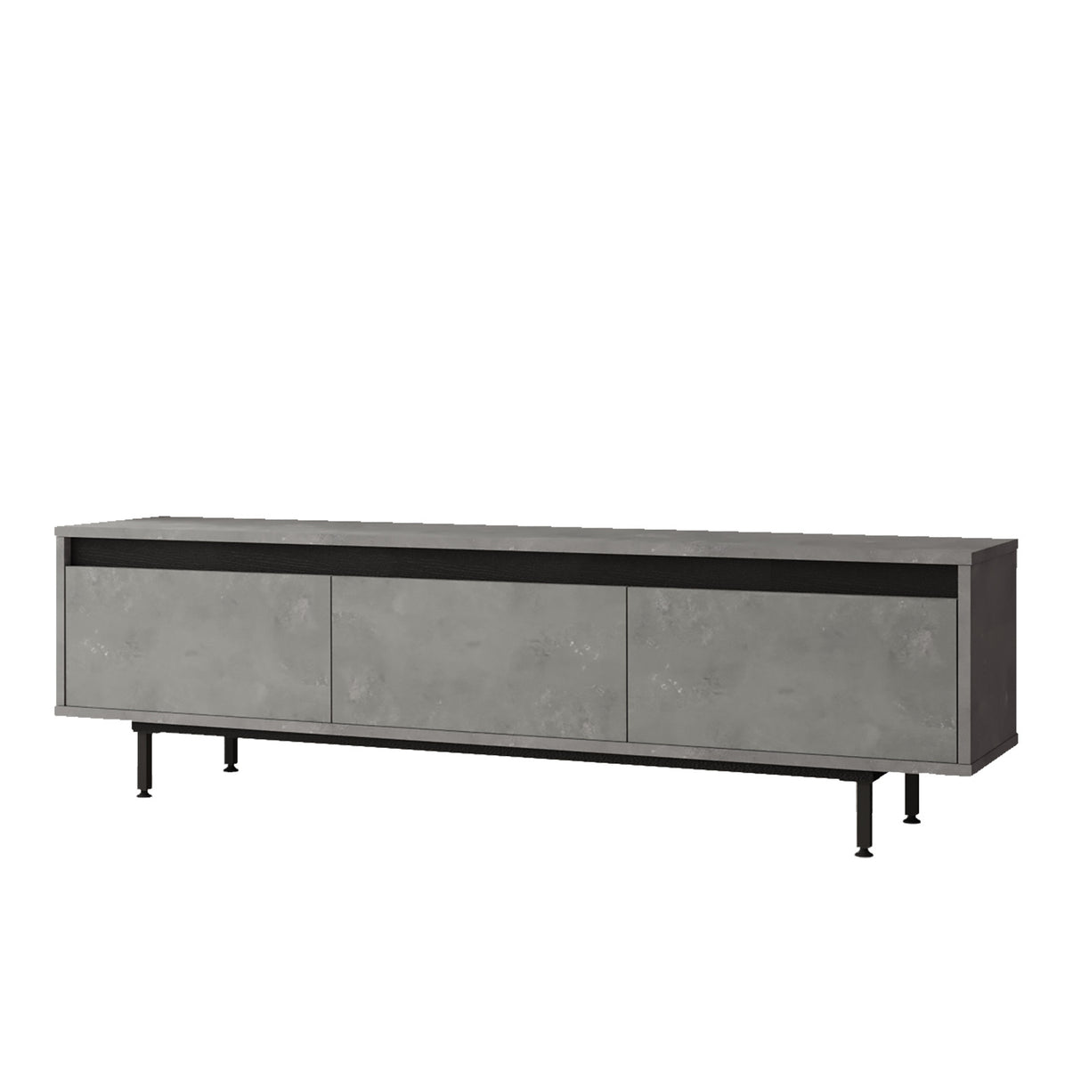TV Meubels - TV Meubel Maya Zilver Zwart Melamine 160x45,2x35,5 cm - Dimehouse