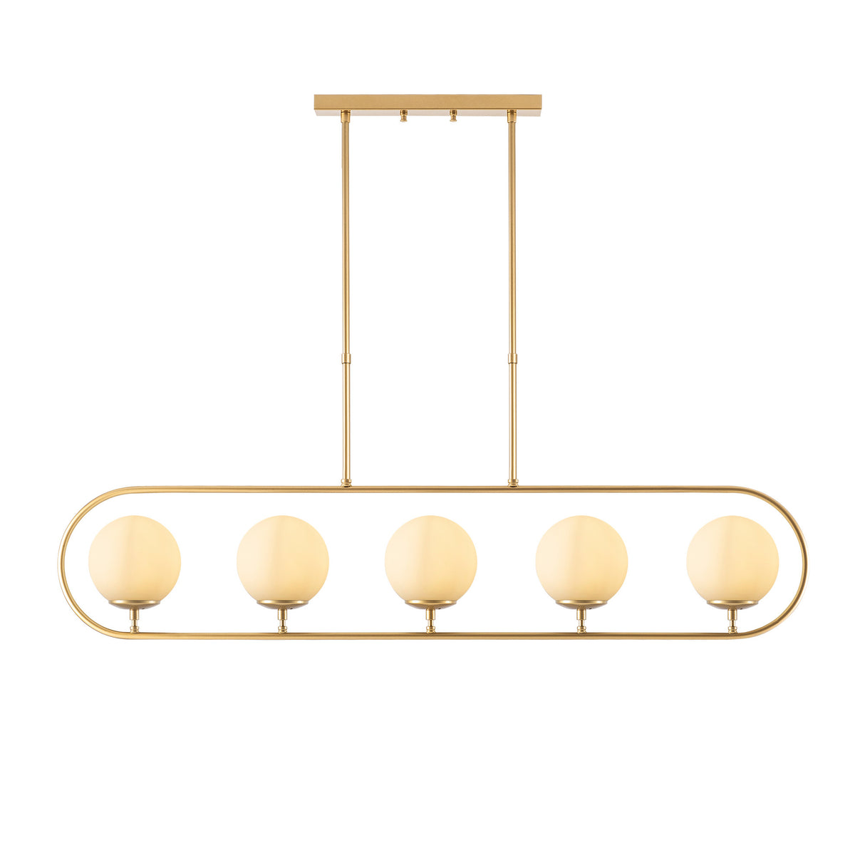 Lampada a sospensione 5 luci Oro Beige Vetro Lucent