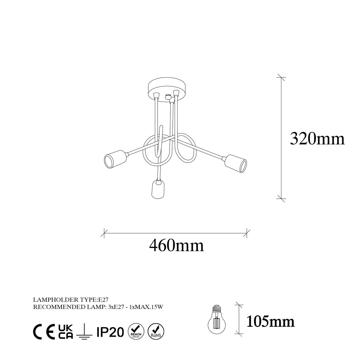 Hanglampen - Hanglamp 3 - lichts Zwart Metaal Pulse - Dimehouse