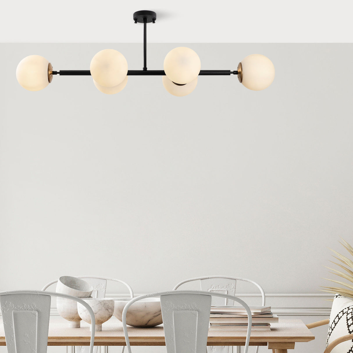Hanglampen - Hanglamp 6 - lichts Crème Glas Radiance - Dimehouse