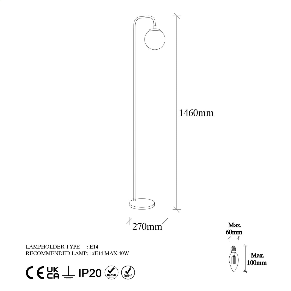 Vloerlampen - Vloerlamp Bronskleurig Helder Glas Brim - Dimehouse