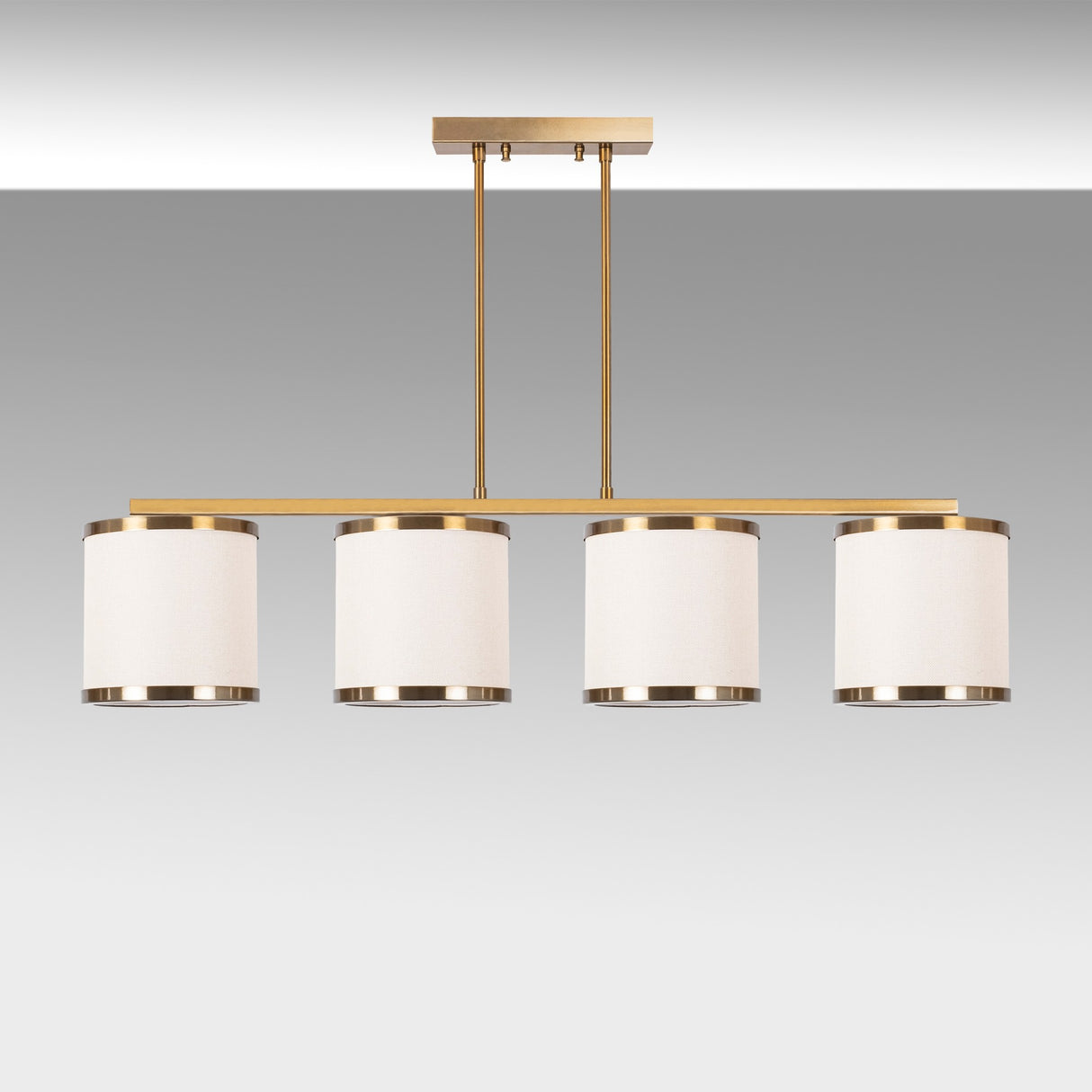 Hanglampen - Hanglamp 4 - lichts Bronskleurig Stof Frost - Dimehouse