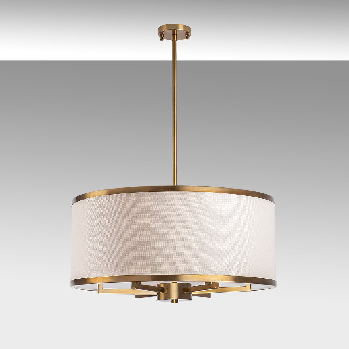 Hanglampen - Hanglamp 1 - lichts Bronskleurig Stof Frost - Dimehouse