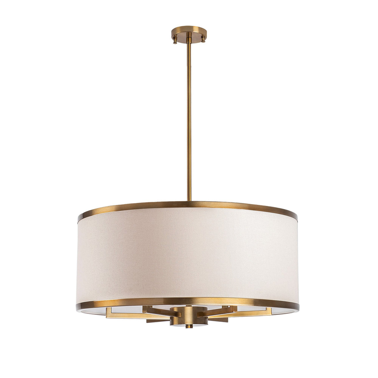 Hanglampen - Hanglamp 1 - lichts Bronskleurig Stof Frost - Dimehouse