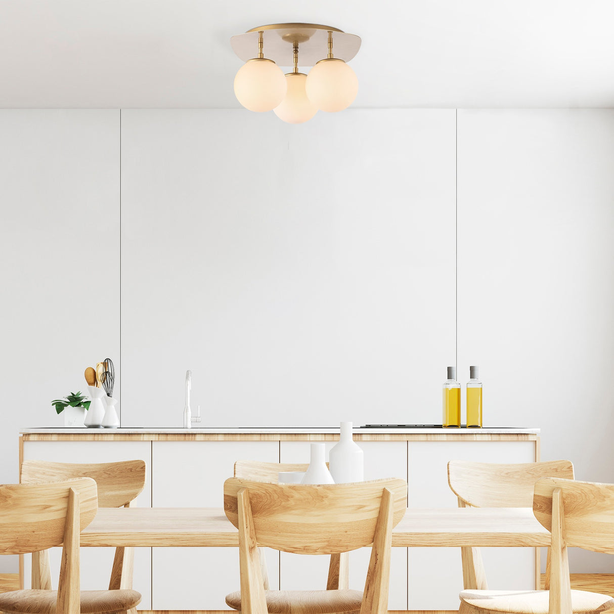 Plafondlampen - Plafondlamp 3 - lichts Goud Glas Axel - Dimehouse