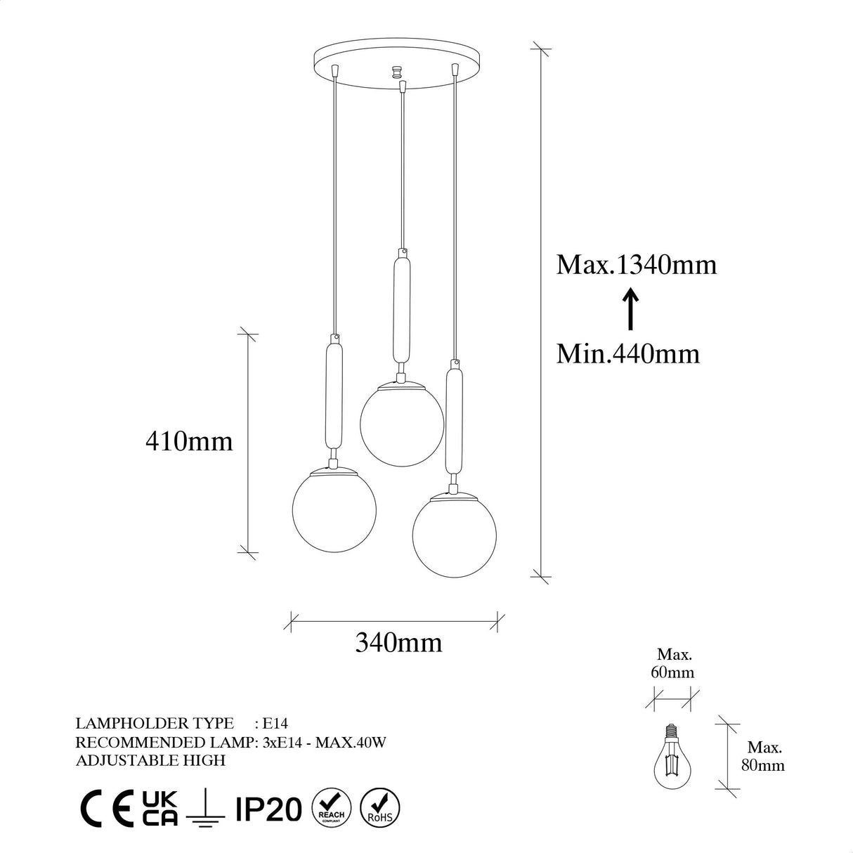 Hanglampen - Hanglamp 3 - lichts Goud Glas Cascade - Dimehouse