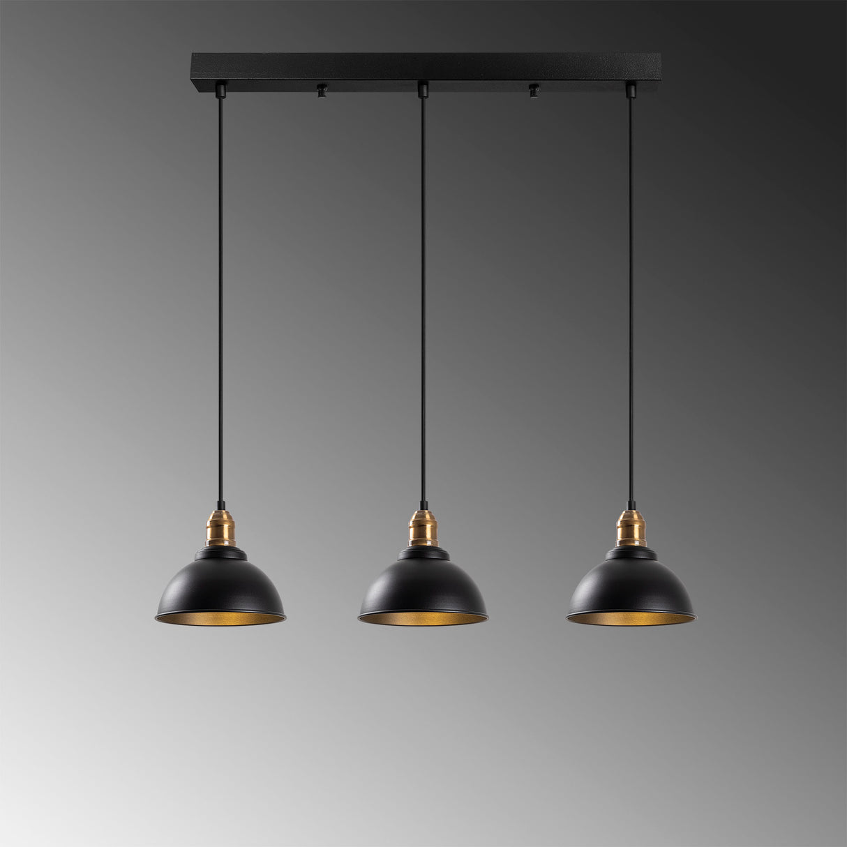 Hanglampen - Hanglamp 3 - lichts Zwart Metaal Lynx - Dimehouse