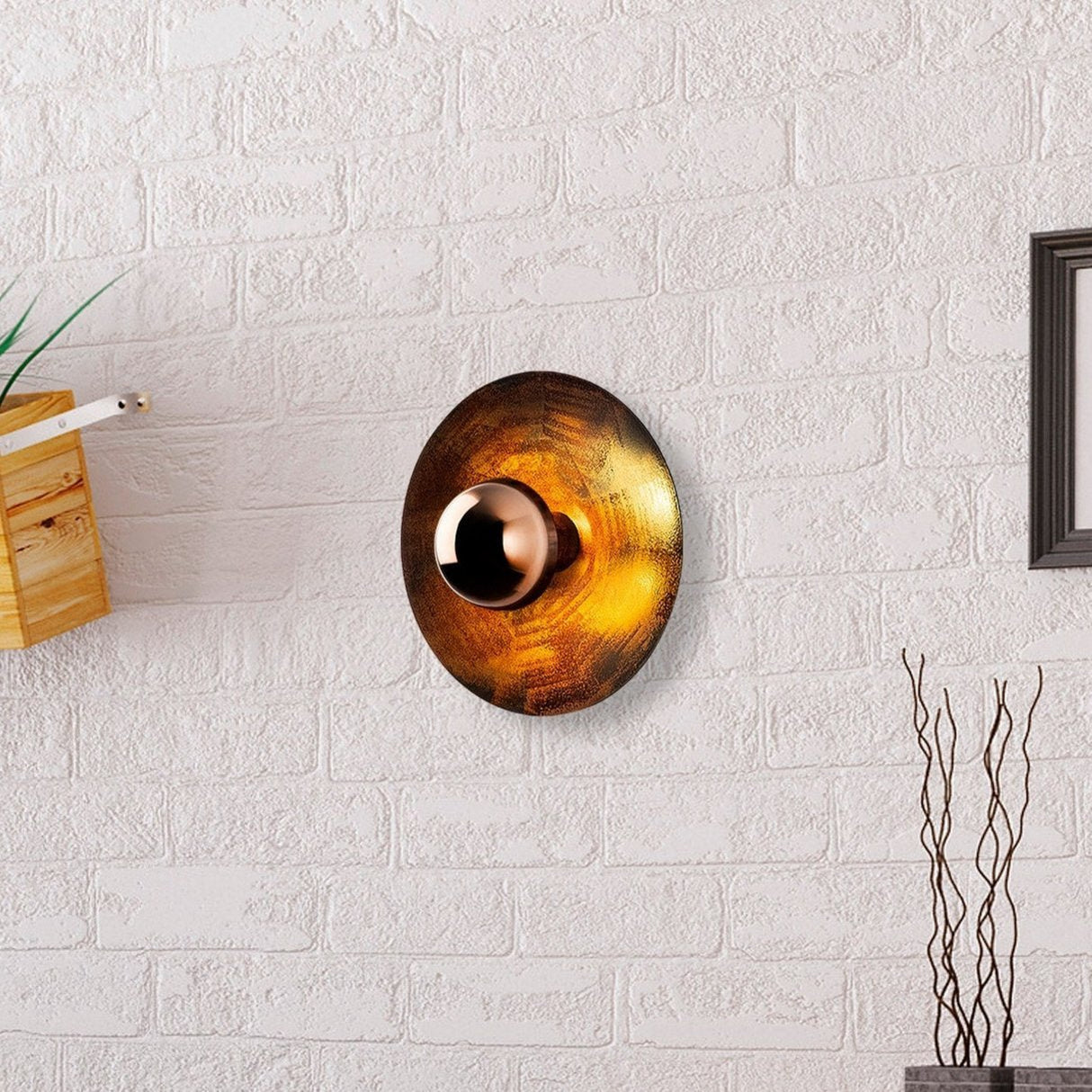 Lampada da parete color rame 28 cm Metallo Elevate