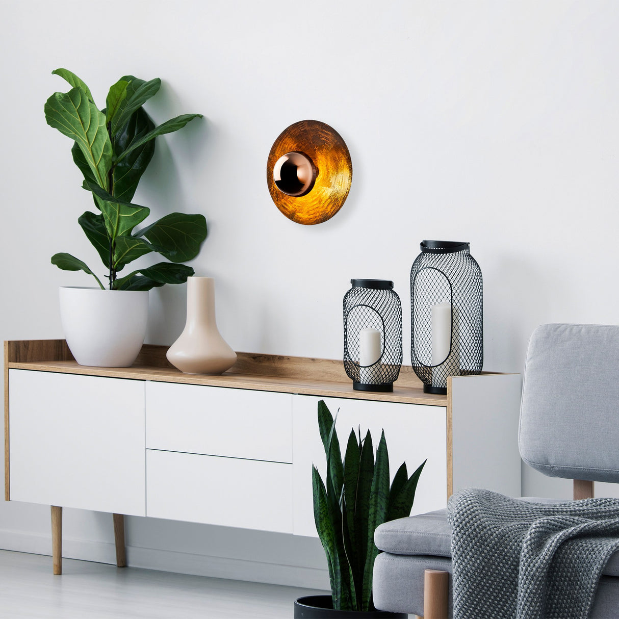 Lampada da parete color rame 38 cm Metallo Elevate