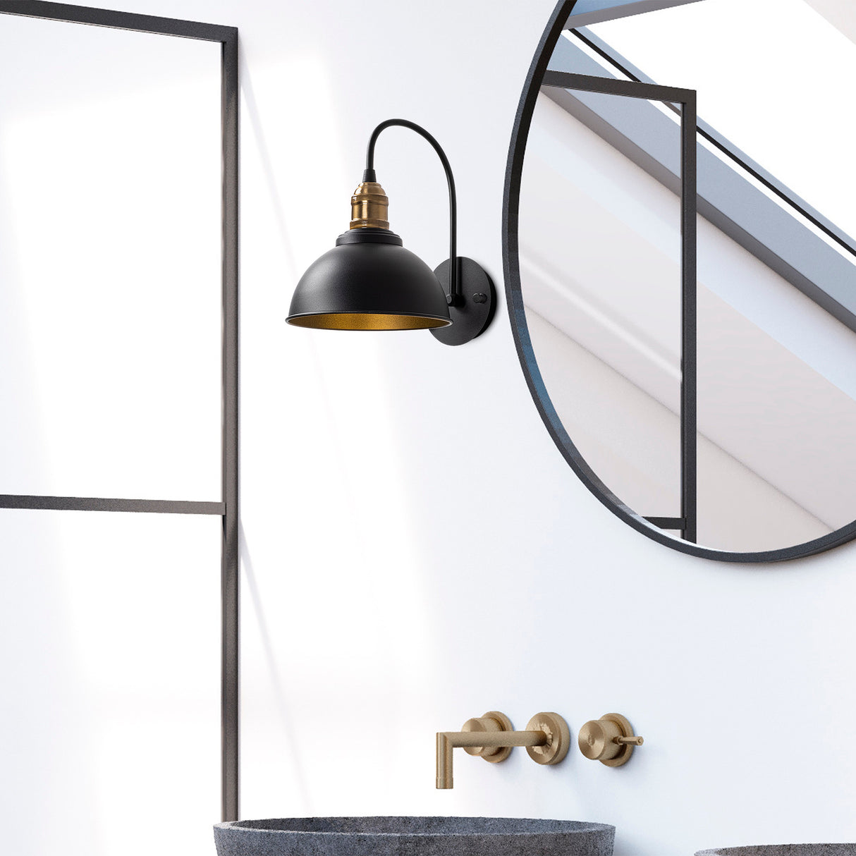 Wandlampen - Wandlamp Zwart Metaal Bane - Dimehouse
