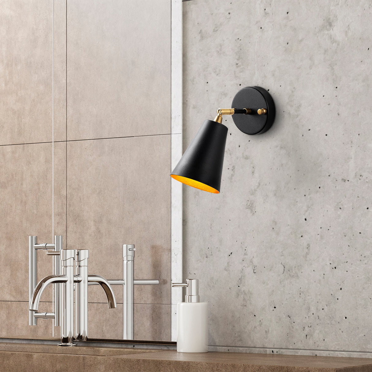 Wandlampen - Wandlamp Zwart Goud Glas Glacier - Dimehouse