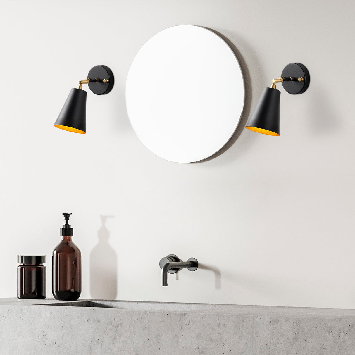 Wandlampen - Wandlamp Zwart Goud Glas Glacier - Dimehouse