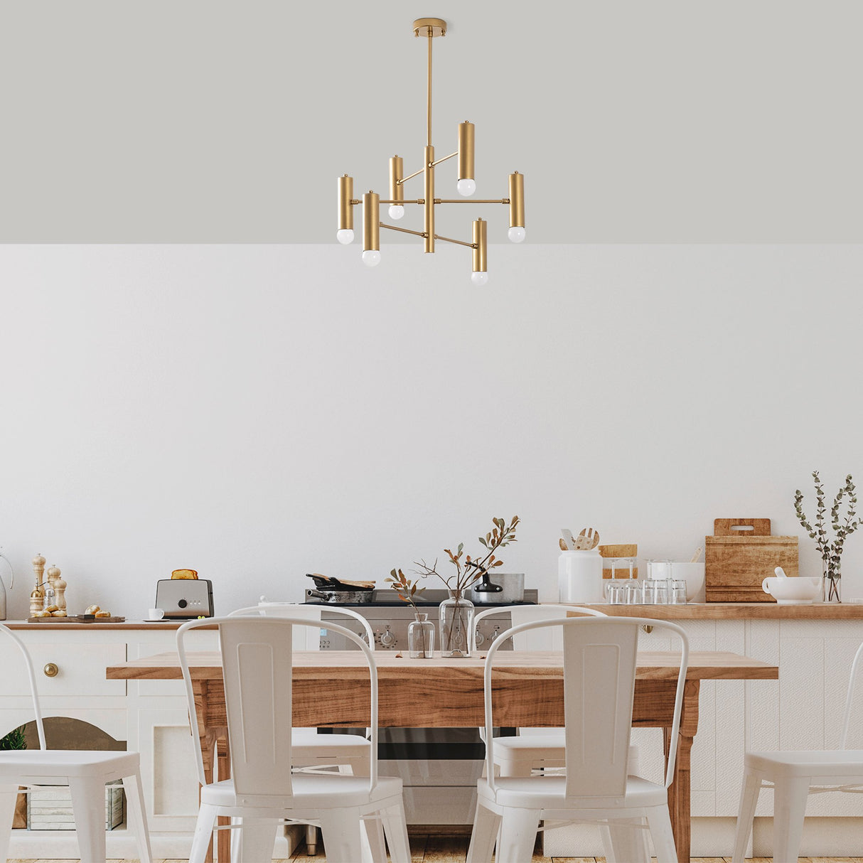 Hanglampen - Hanglamp 6 - lichts Goud Metaal Arctic - Dimehouse