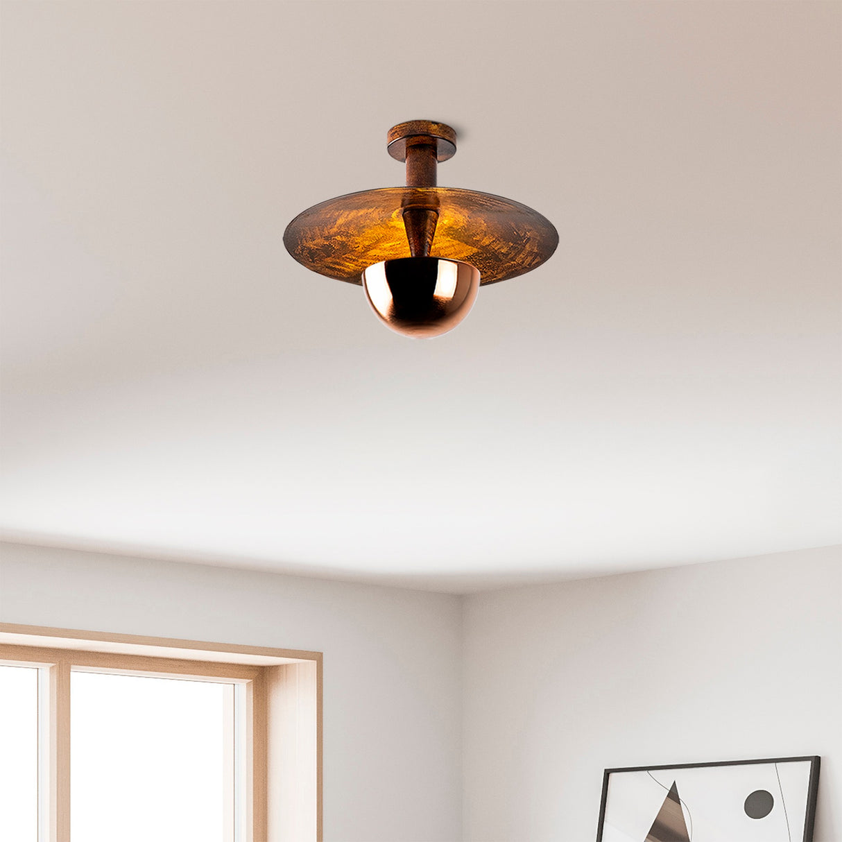 Lampada da soffitto 38 cm Elevate in metallo color rame