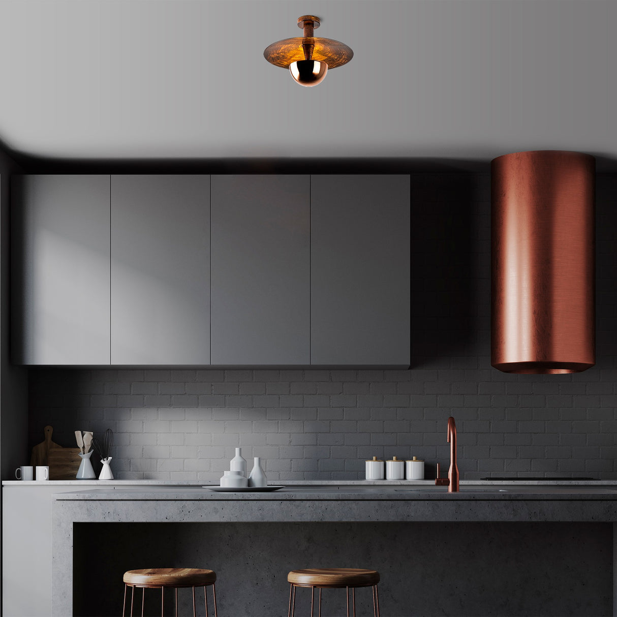 Lampada da soffitto 38 cm Elevate in metallo color rame