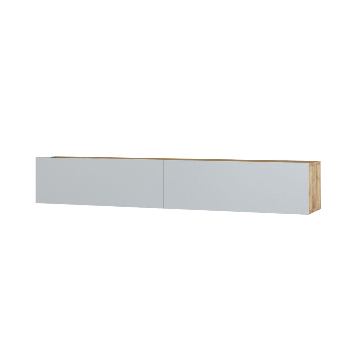 TV Meubels - Zwevend TV Meubel Turin Atlantisch Dennenhout Wit Melamine 180x29,6x31,6 cm - Dimehouse