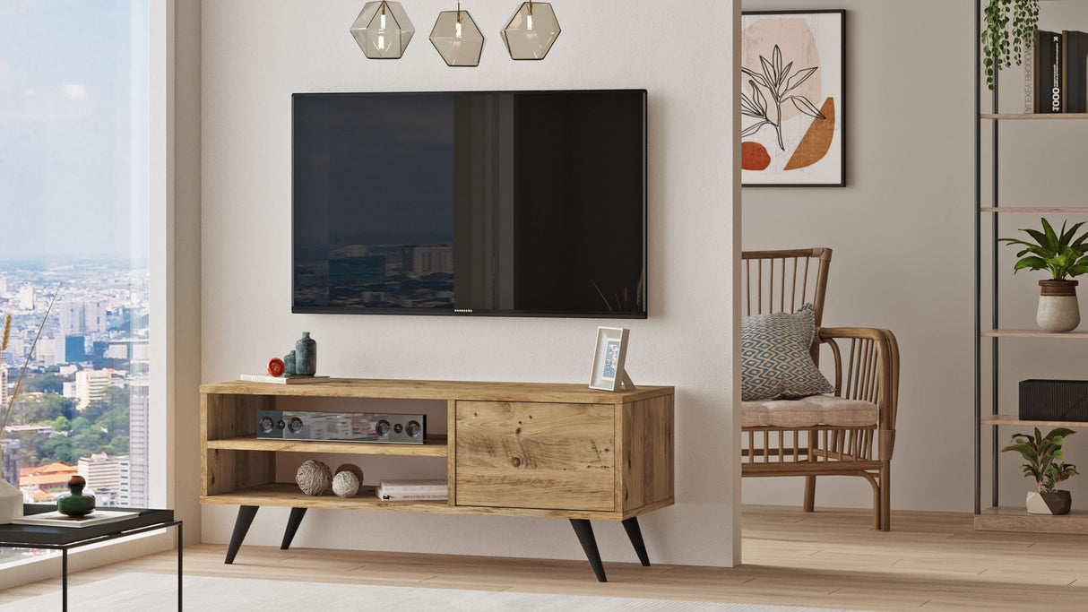 TV Meubels - TV Meubel Riva Atlantisch Dennenhout Melamine 110x44x40 cm - Dimehouse