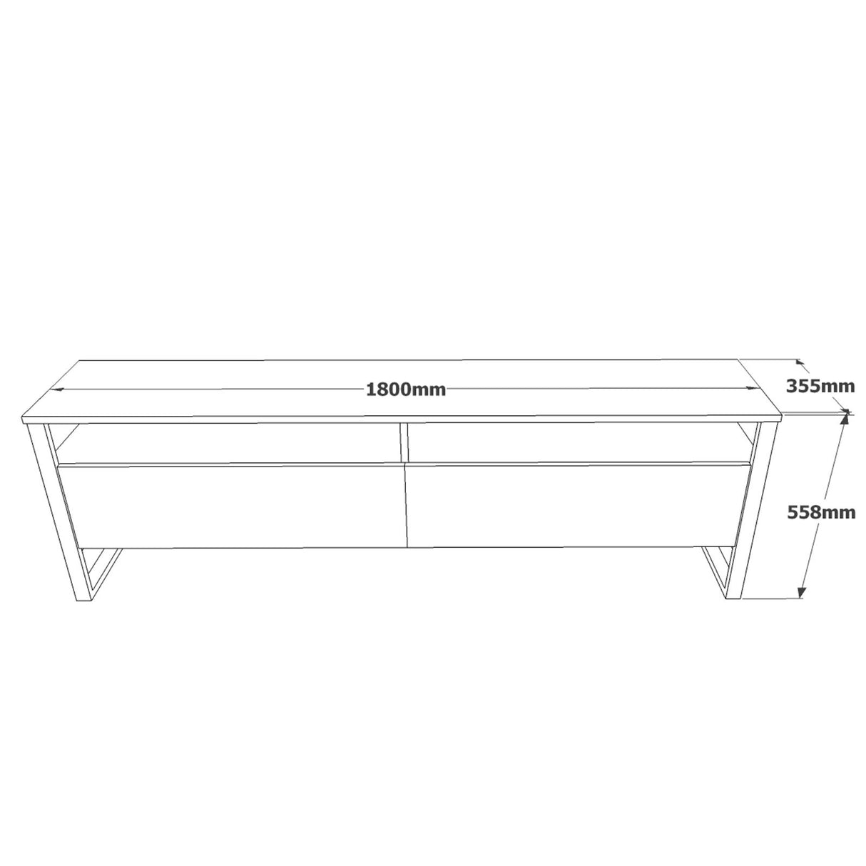 Set di mobili TV in pino atlantico Sable melaminico 180x56x35,5 cm