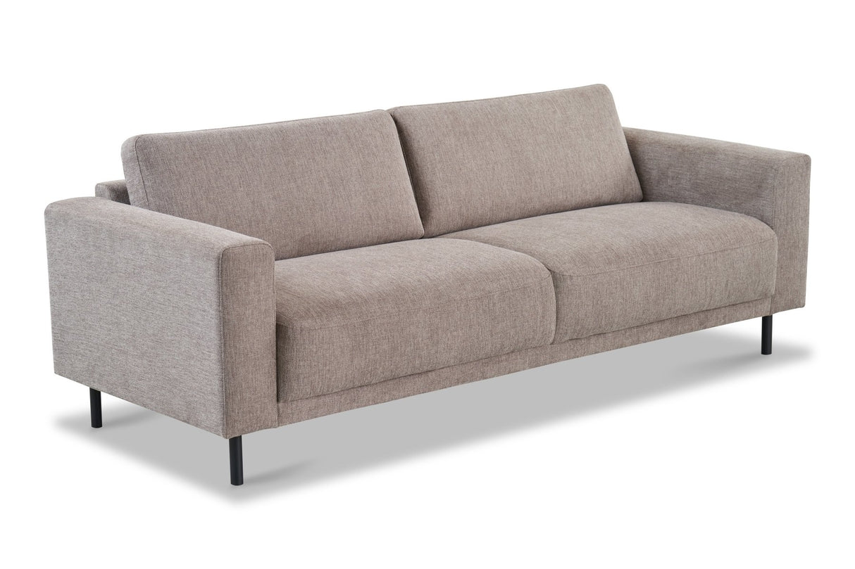 Divano Moderno 3 Posti Tessuto Tortora Aniko 213x90x78 cm