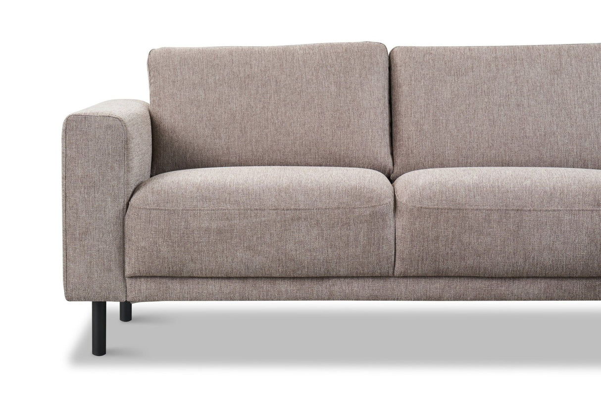 Divano angolare moderno a 3 posti sinistro tessuto Aniko tortora con lettino 240x197x78 cm